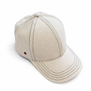 Goorin Bros Cream Cap with Green Stitching And a Lady Bug, New With Tags